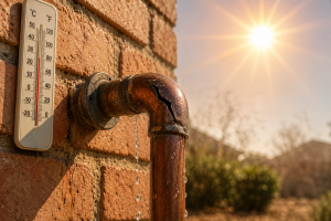 pipe struggling in the heatwave in Leeds